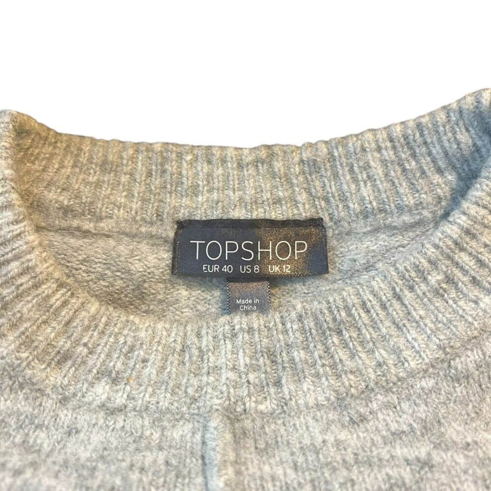 Women's Topshop Gray Side Zip Sweater Size 8 - Picture 7 of 9